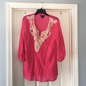 Boston Proper Cover Up M hot pink with detail